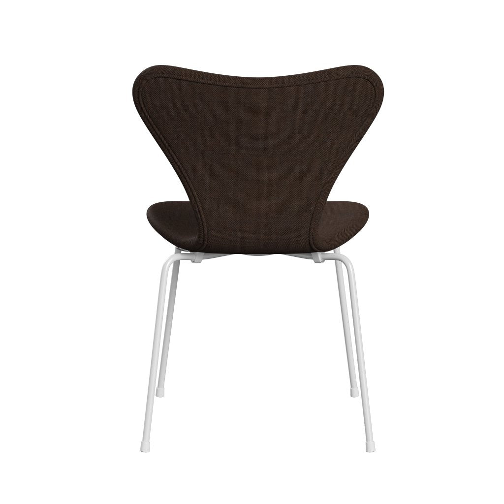 Fritz Hansen 3107 Chair Full Upholstery, White/Sunniva 2 Black/Chestnut