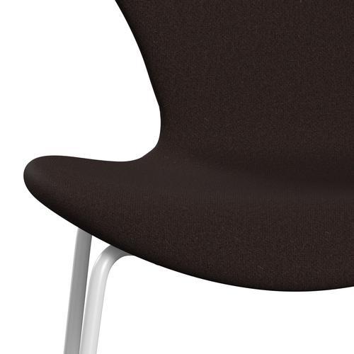 Fritz Hansen 3107 Chair Full Upholstery, White/Tonus Dark Brown