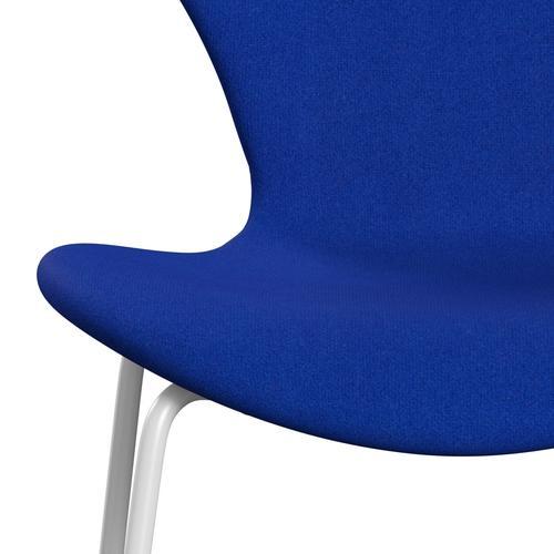 Fritz Hansen 3107 Chair Full Upholstery, White/Tonus Light Blue