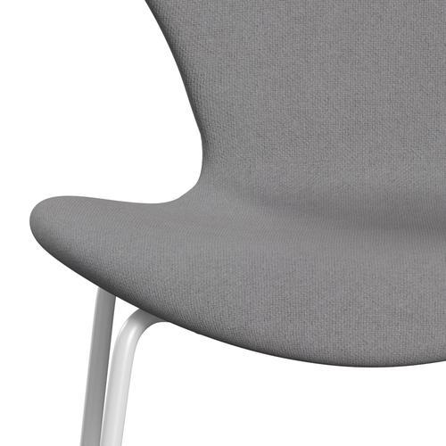 Fritz Hansen 3107 Chair Full Upholstery, White/Tonus Light Grey