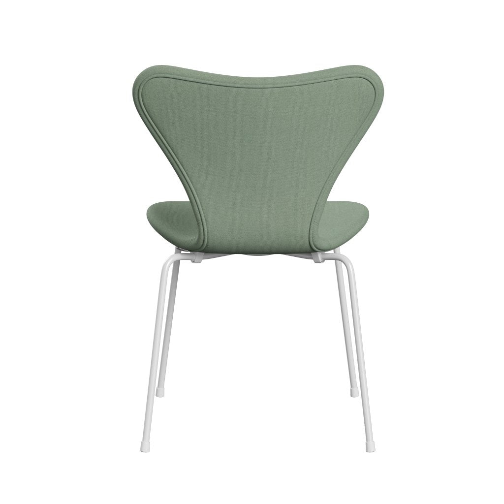 Fritz Hansen 3107 Chair Full Upholstery, White/Tonus Mint Green