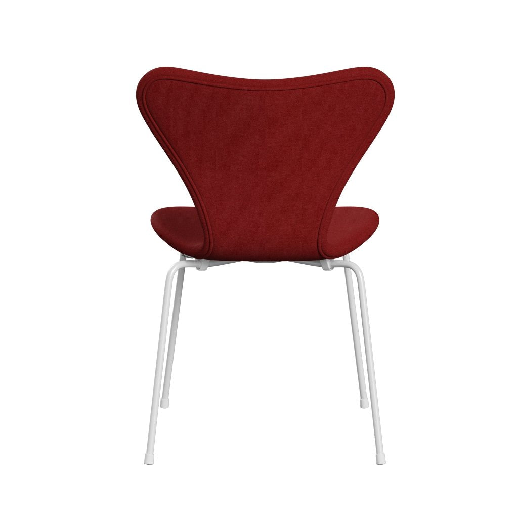 Fritz Hansen 3107 Chair Full Upholstery, White/Tonus Burnt Red