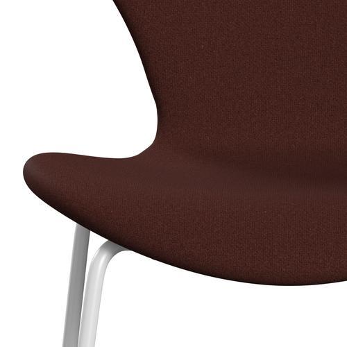 Fritz Hansen 3107 Chair Full Upholstery, White/Tonus Warm Brown (Ton374)