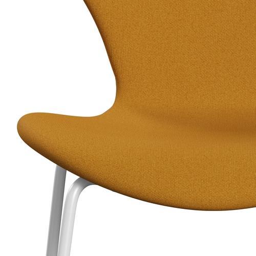 Fritz Hansen 3107 Chair Full Upholstery, White/Tonus Warm Yellow