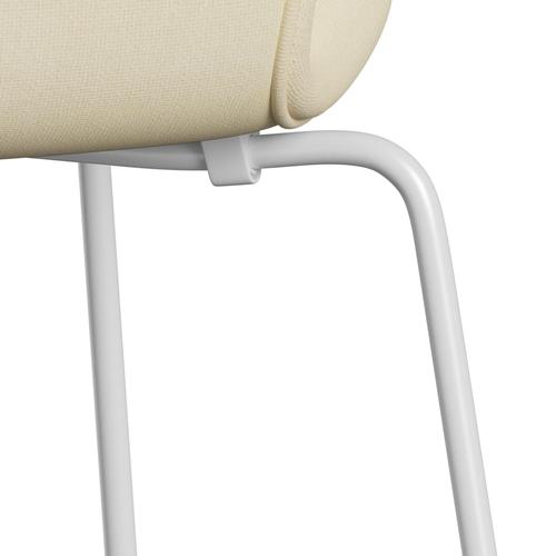 Fritz Hansen 3107 Chair Full Upholstery, White/Tonus Wool White