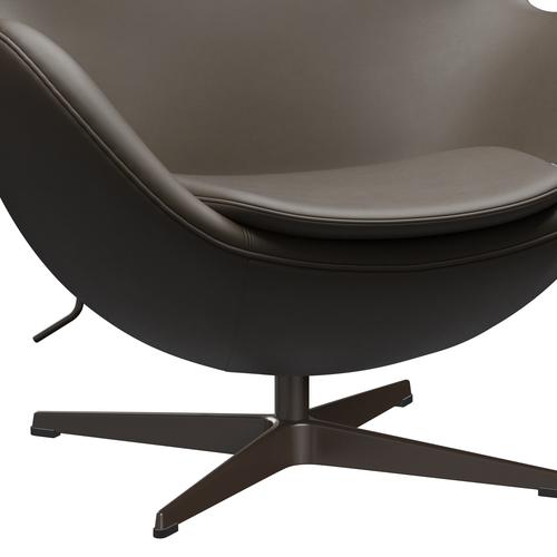 Fritz Hansen The Egg Lounge Chair Leather, Brown Bronze/Essential Stone