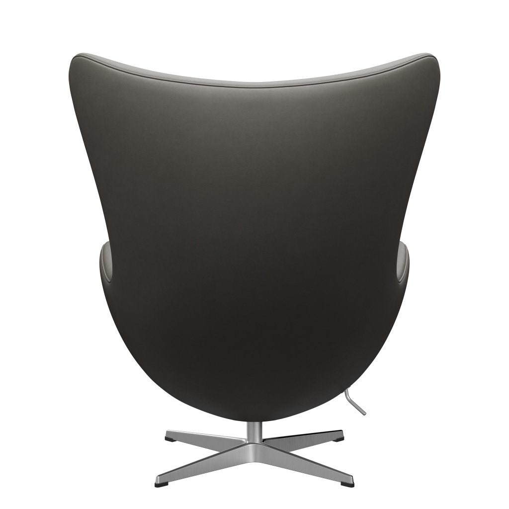 Fritz Hansen The Egg Lounge Chair Leather, Satin Brushed Aluminum/Essential Lava