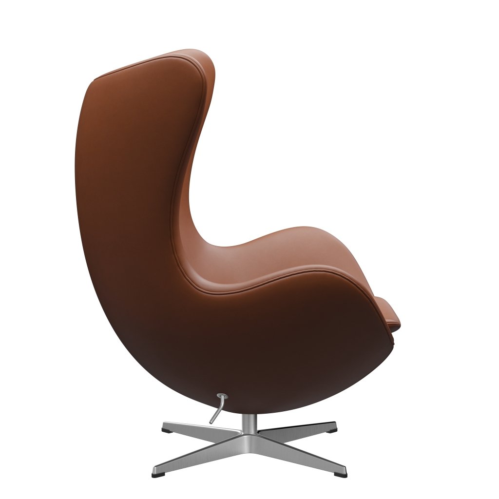 Fritz Hansen The Egg Lounge Chair Leather, Satin Brushed Aluminium/Essential Walnut