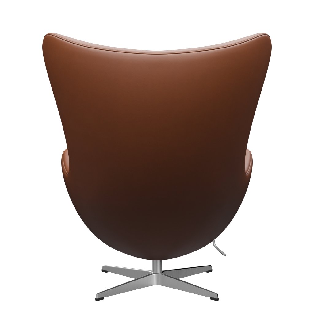 Fritz Hansen The Egg Lounge Chair Leather, Satin Brushed Aluminium/Essential Walnut