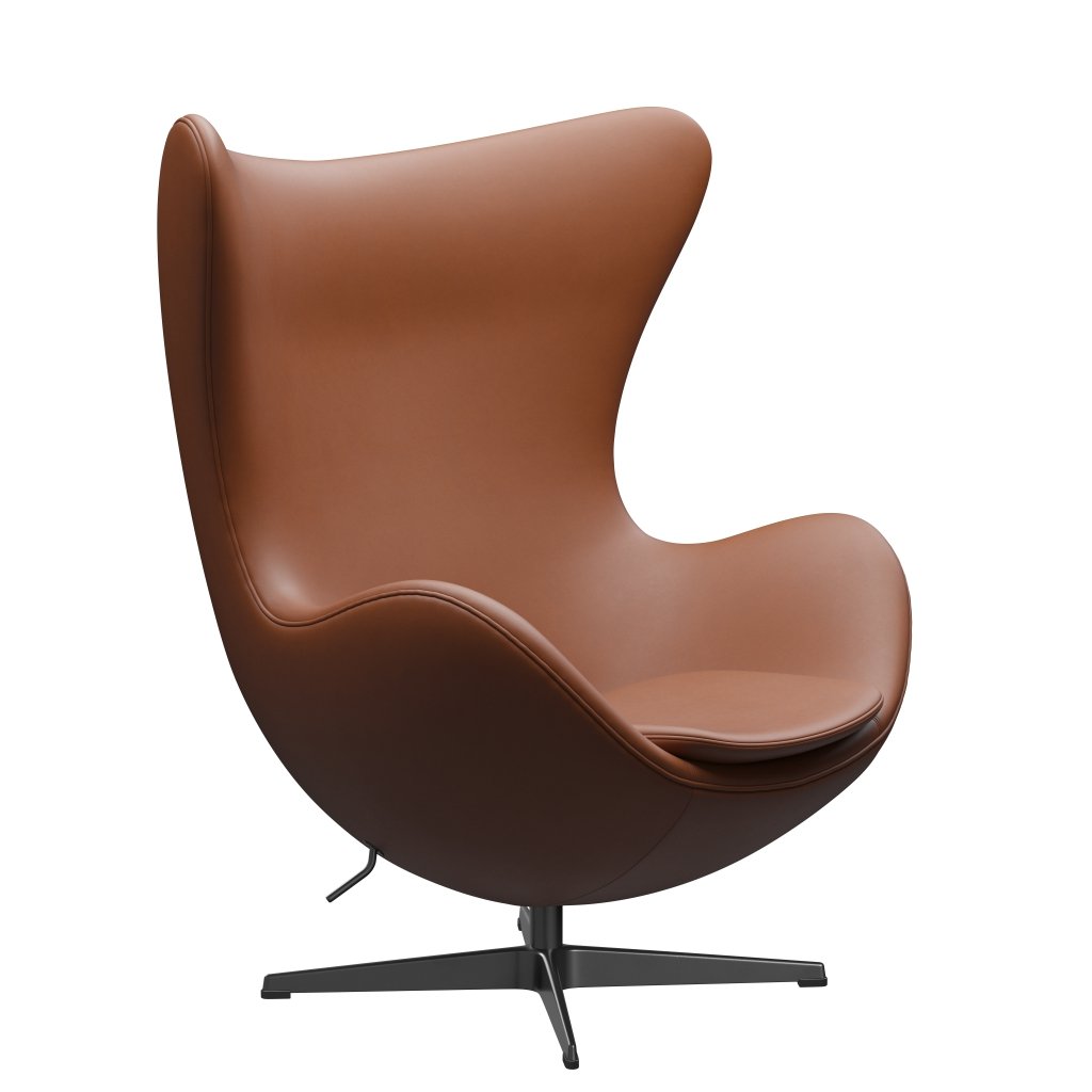 Fritz Hansen The Egg Lounge Chair Leather, Black/Essential Walnut