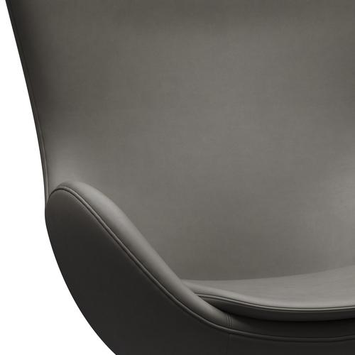 Fritz Hansen The Egg Lounge Chair Leather, Silver Grey/Essential Lava