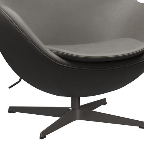 Fritz Hansen The Egg Lounge Chair Leather, Warm Graphite/Essential Lava