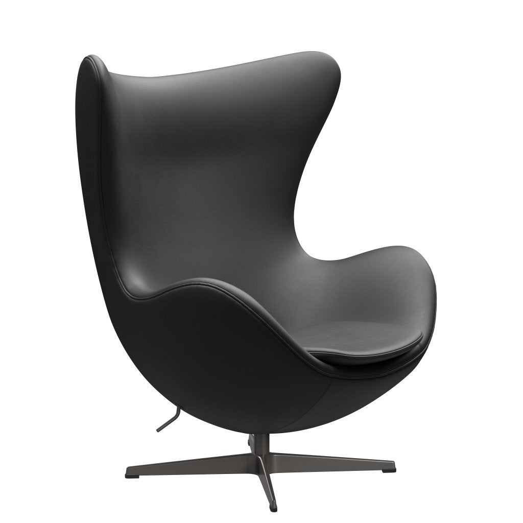 Fritz Hansen The Egg Lounge Chair Leather, Warm Graphite/Essential Black