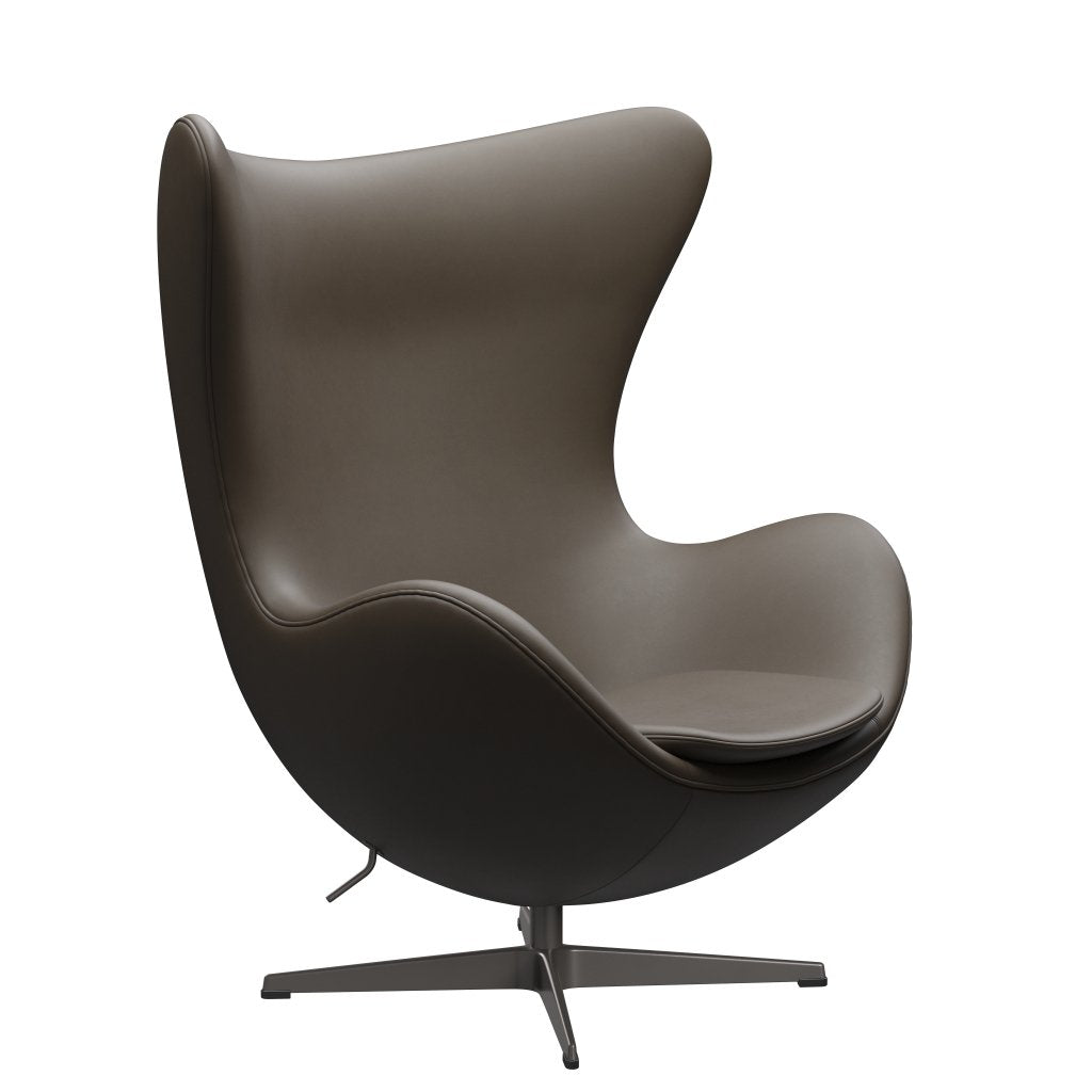 Fritz Hansen The Egg Lounge Chair Leather, Warm Graphite/Essential Stone