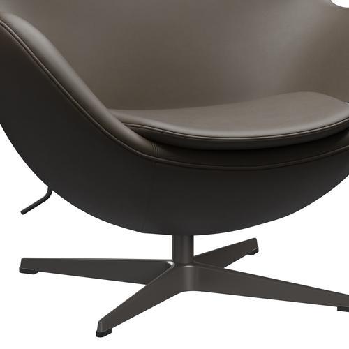 Fritz Hansen The Egg Lounge Chair Leather, Warm Graphite/Essential Stone