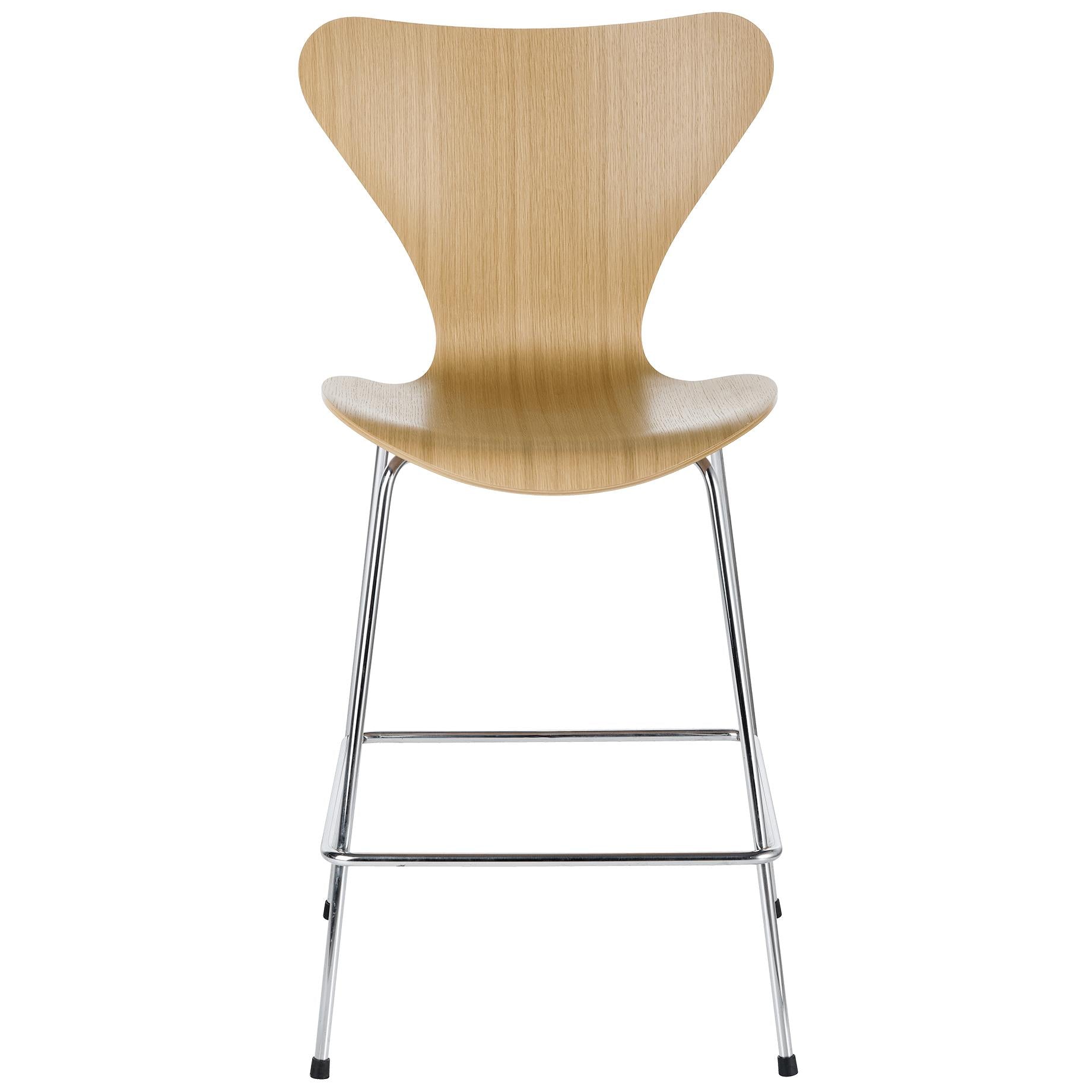 Fritz Hansen Serie 7 Bar Stool Veneer 64 Cm, Elm