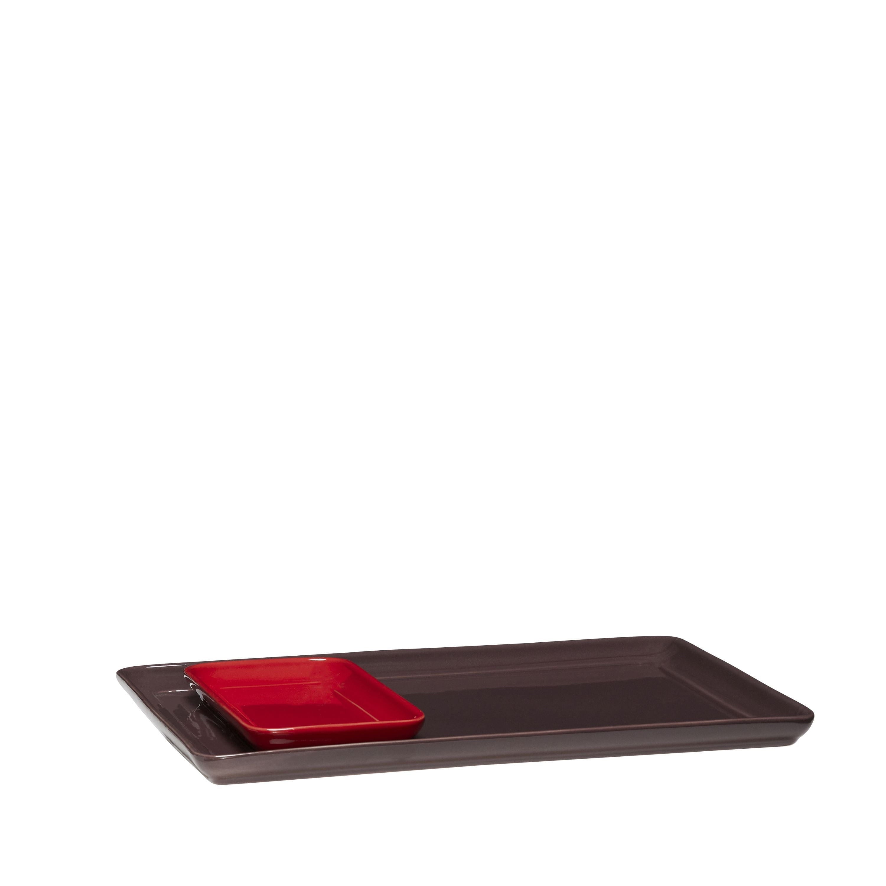 Hübsch Amare Tablett Set Of 2, Burgundy/Red