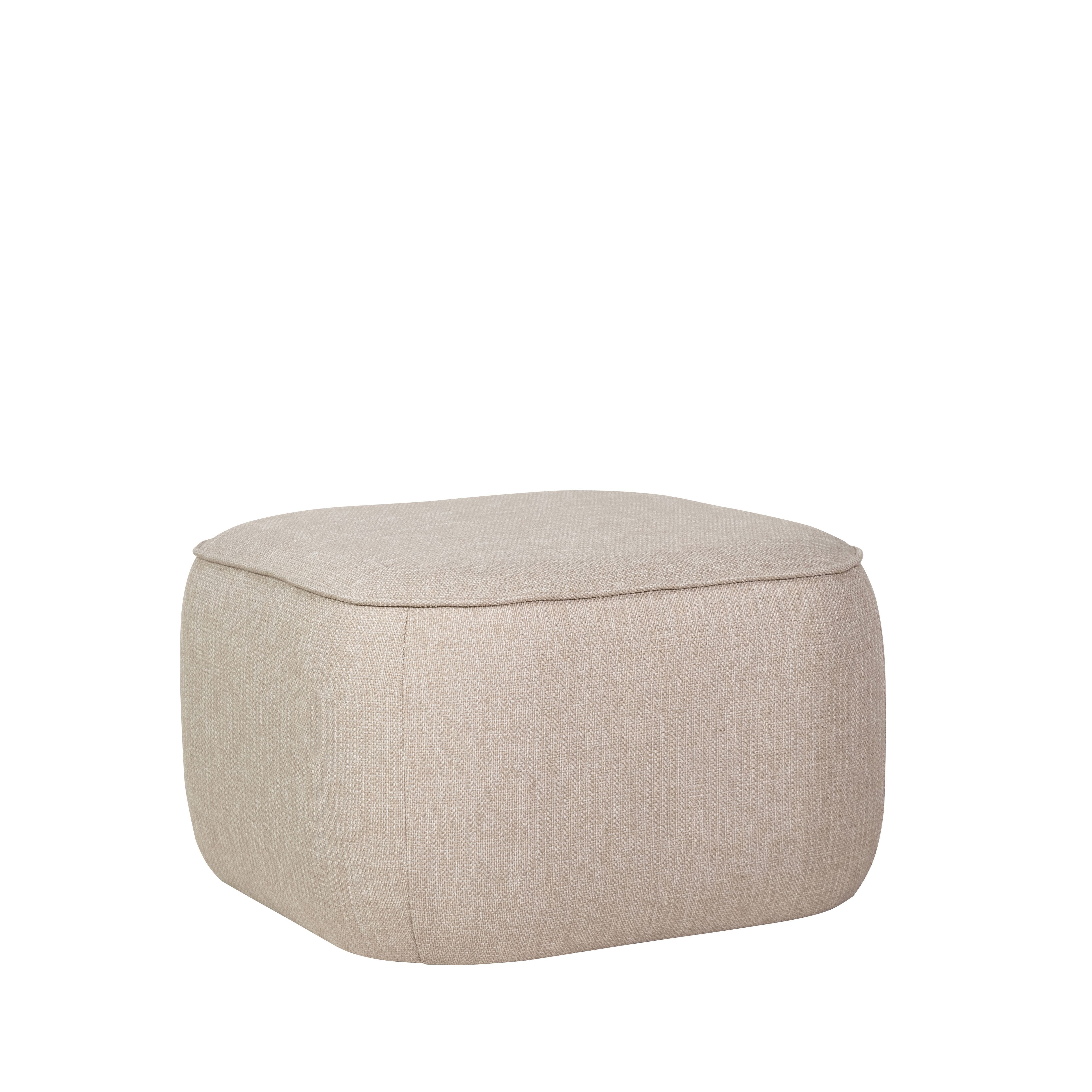 Hübsch Cube Pouf Polyester Oeko Tex, Beige