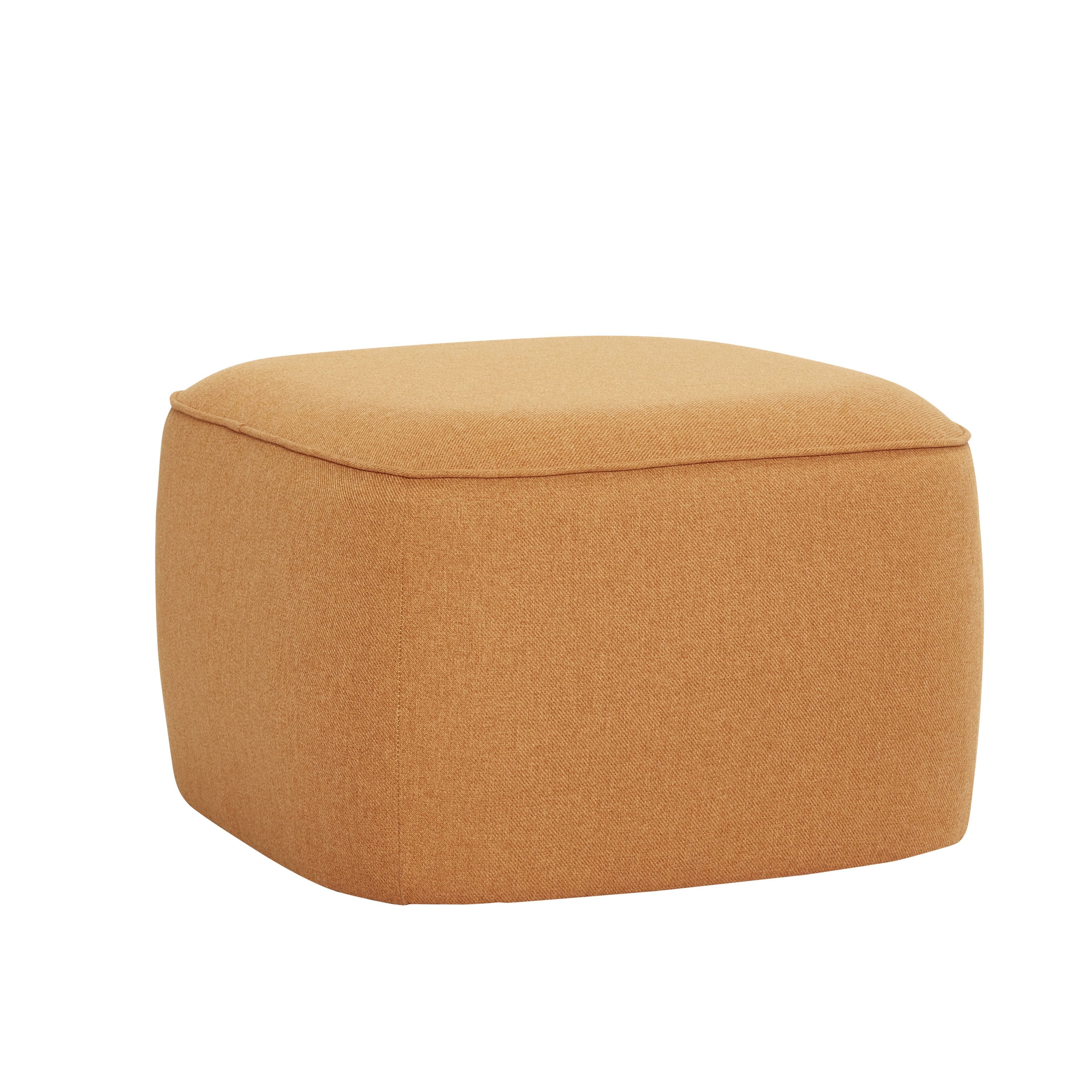 Hübsch Cube Pouf Polyester Oeko Tex Orange