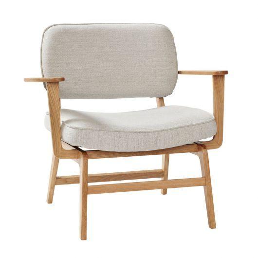 Hübsch Haze Lounge Chair Polyester/Oak Fsc Oeko Tex Natural/Grey