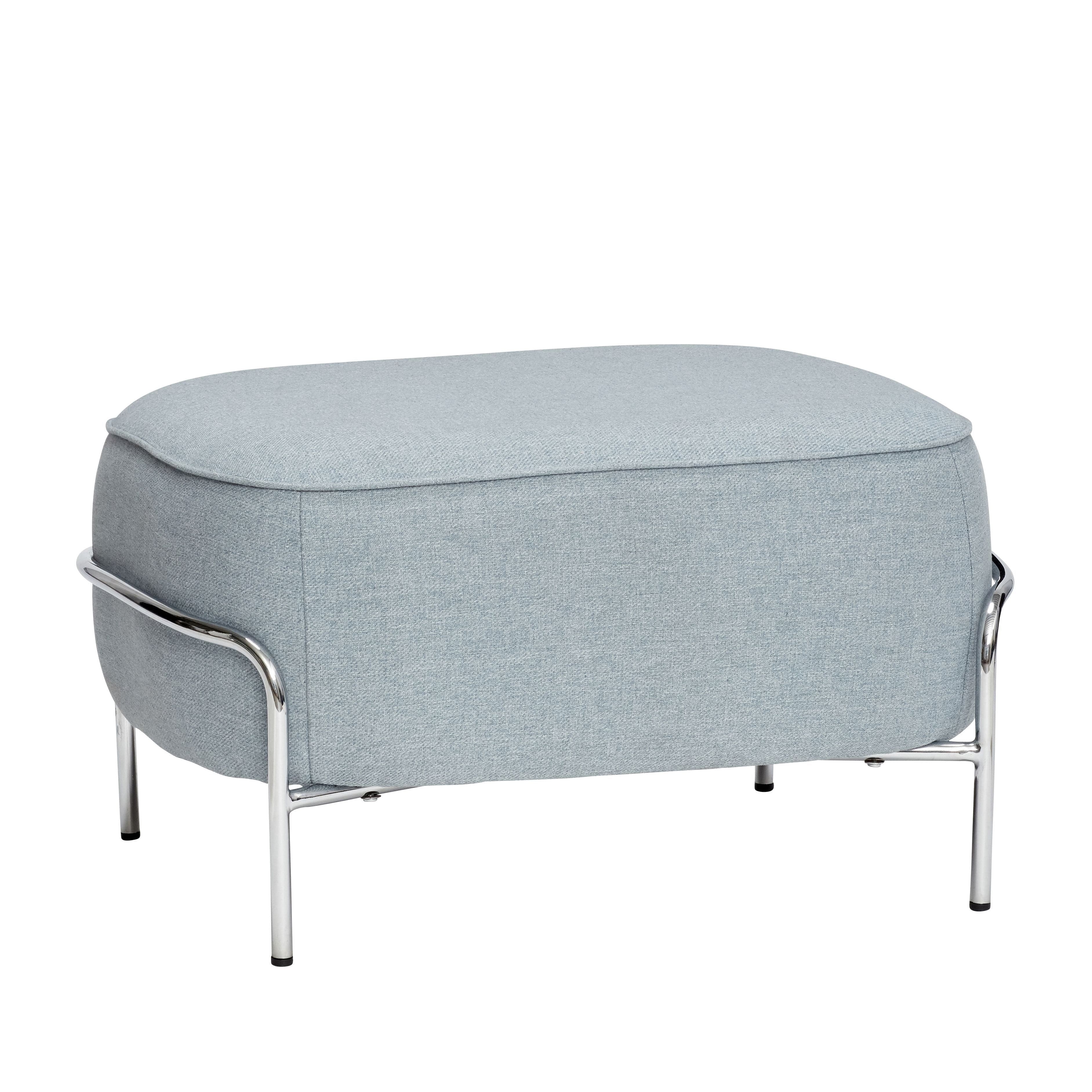 Hübsch Kumo Pouf Oeko Tex Chrome Plated/Blue