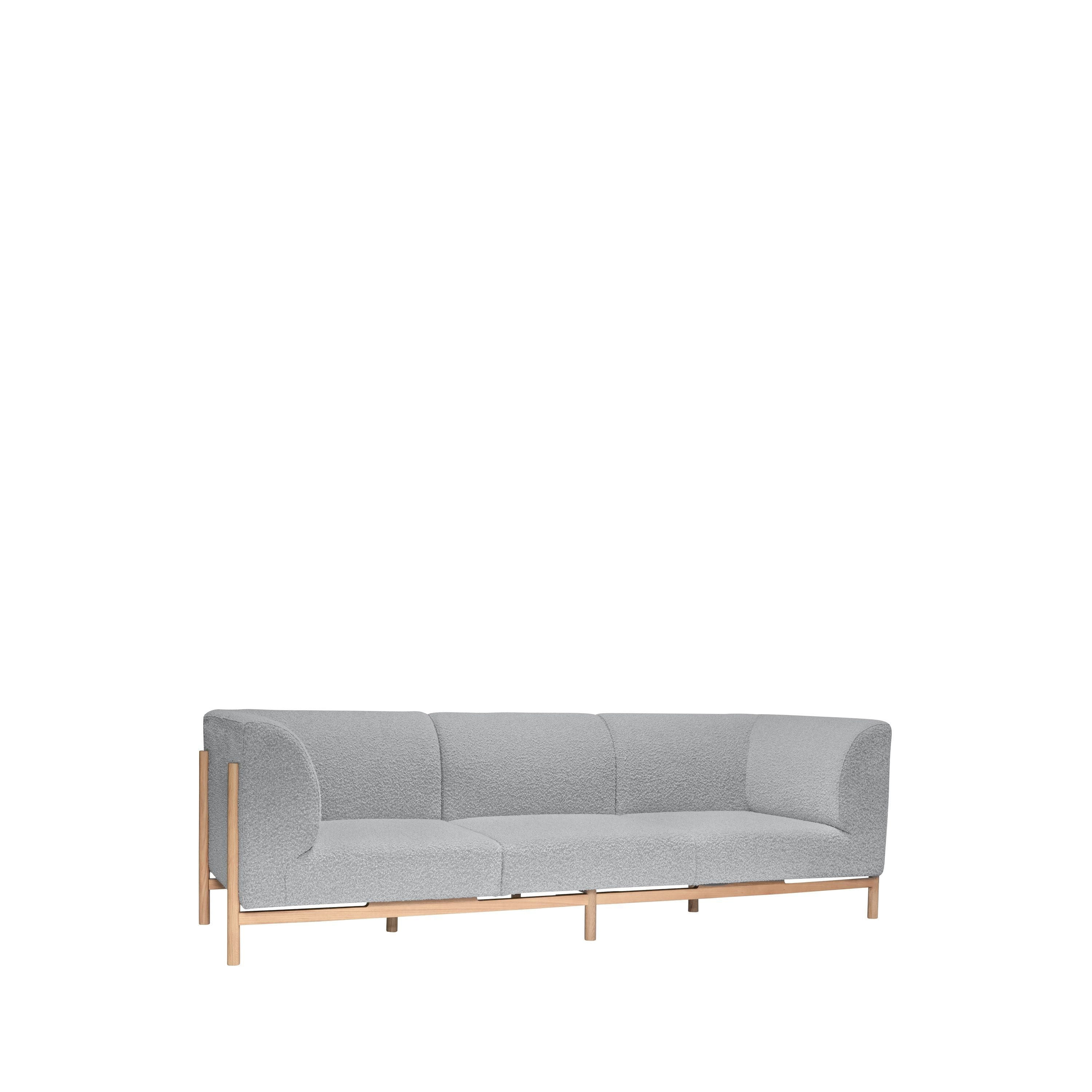 Hübsch Moment 3 Seater Sofa, Grey/Natural