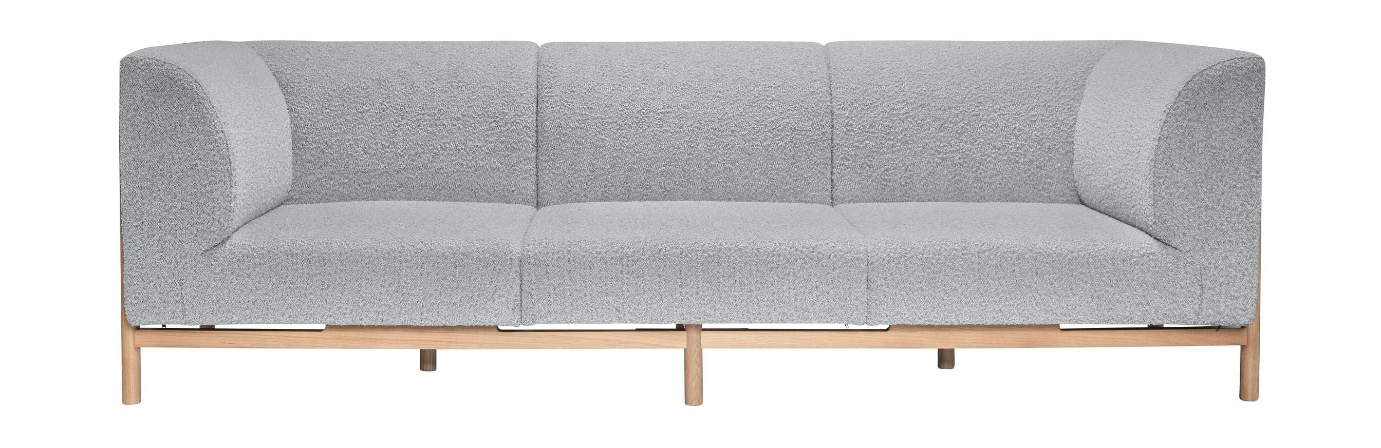 Hübsch Moment 3 Seater Sofa, Grey/Natural