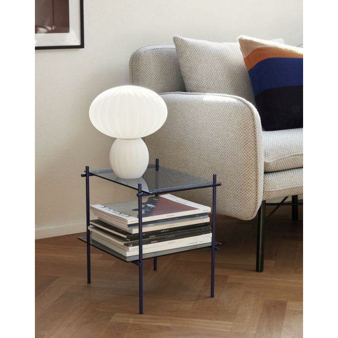 Hübsch Niche Table Square Metal/Glass Blue