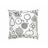 Iittala Oiva Toikka Pillowcase 47x47cm, Frutta Black/White