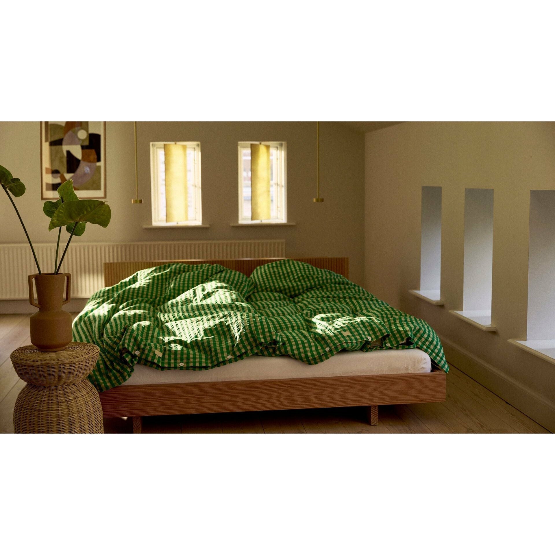 Juna Bæk & Bølge Bed Linen 140x220 Cm, Green/Sand