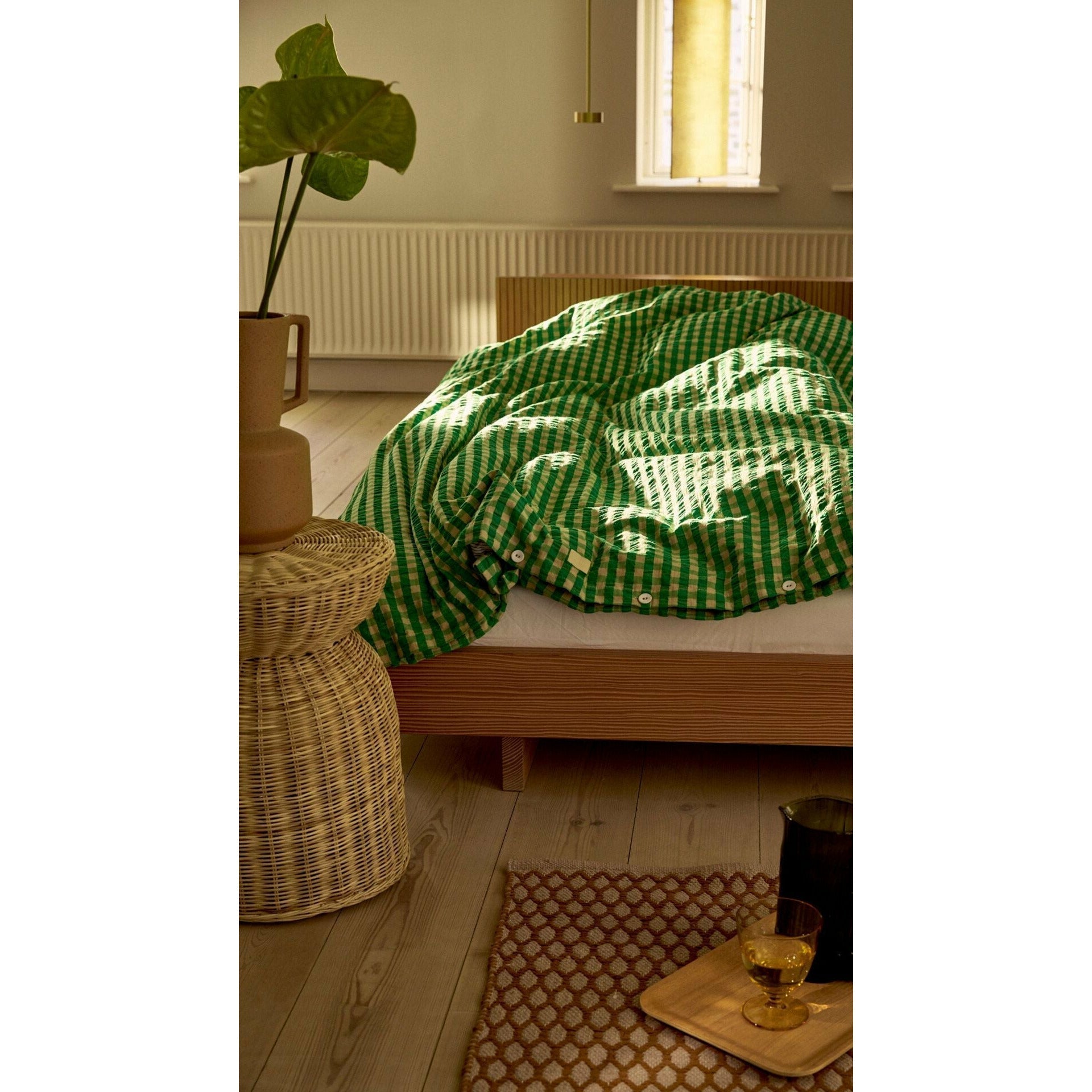 Juna Bæk & Bølge Bed Linen 140x220 Cm, Green/Sand