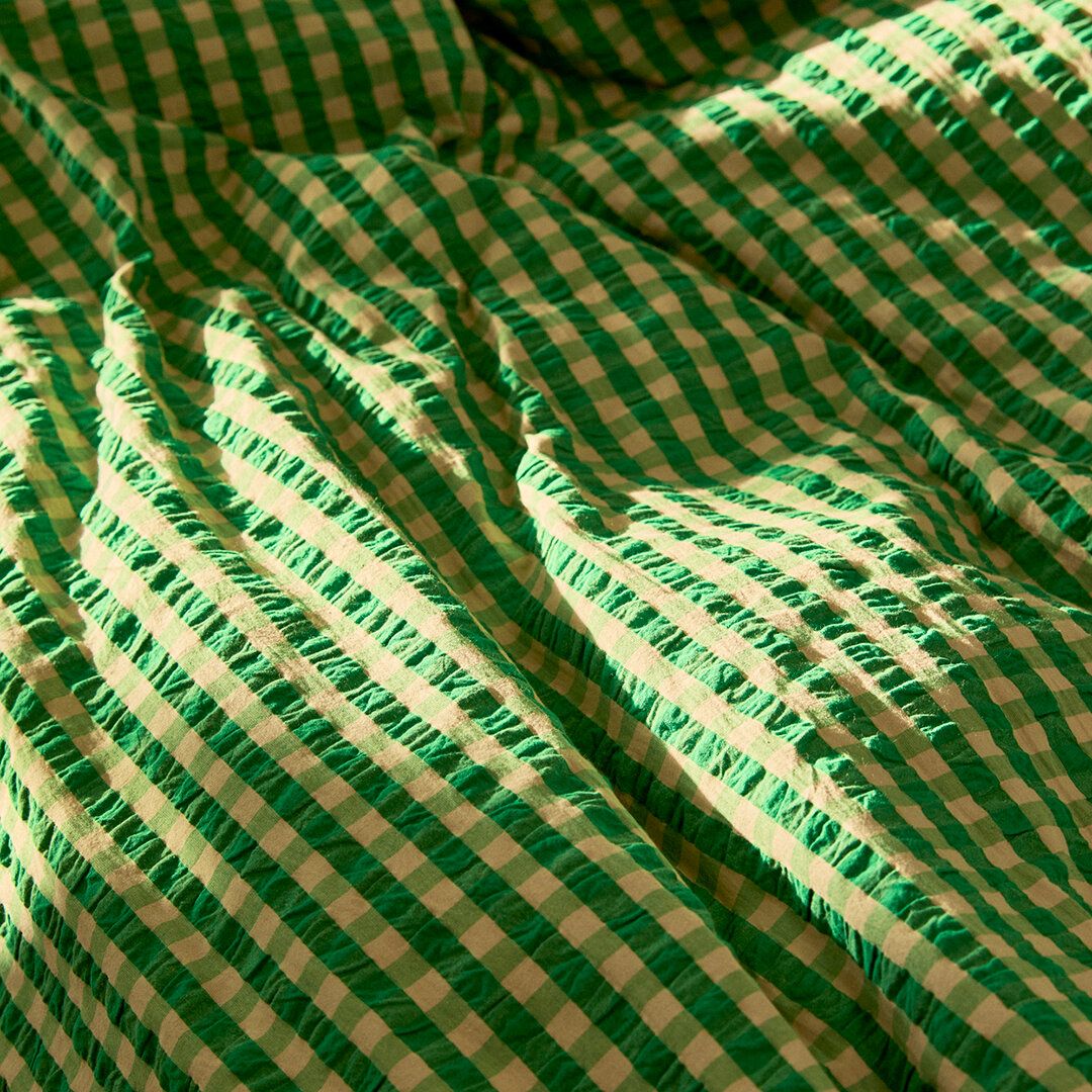 Juna Bæk & Bølge Bed Linen 200x220 Cm, Green/Sand