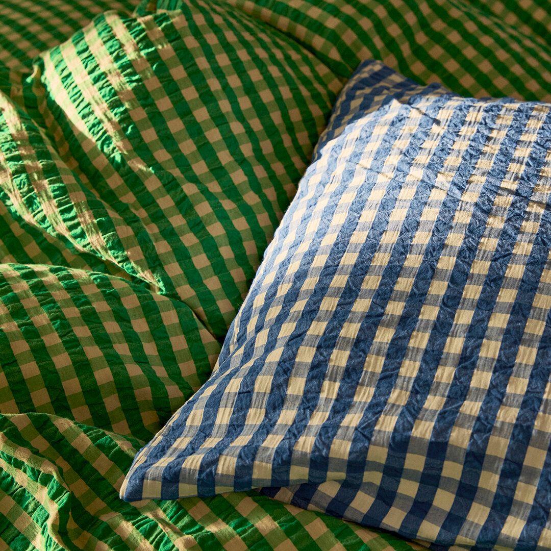 Juna Bæk & Bølge Bed Linen 200x220 Cm, Green/Sand