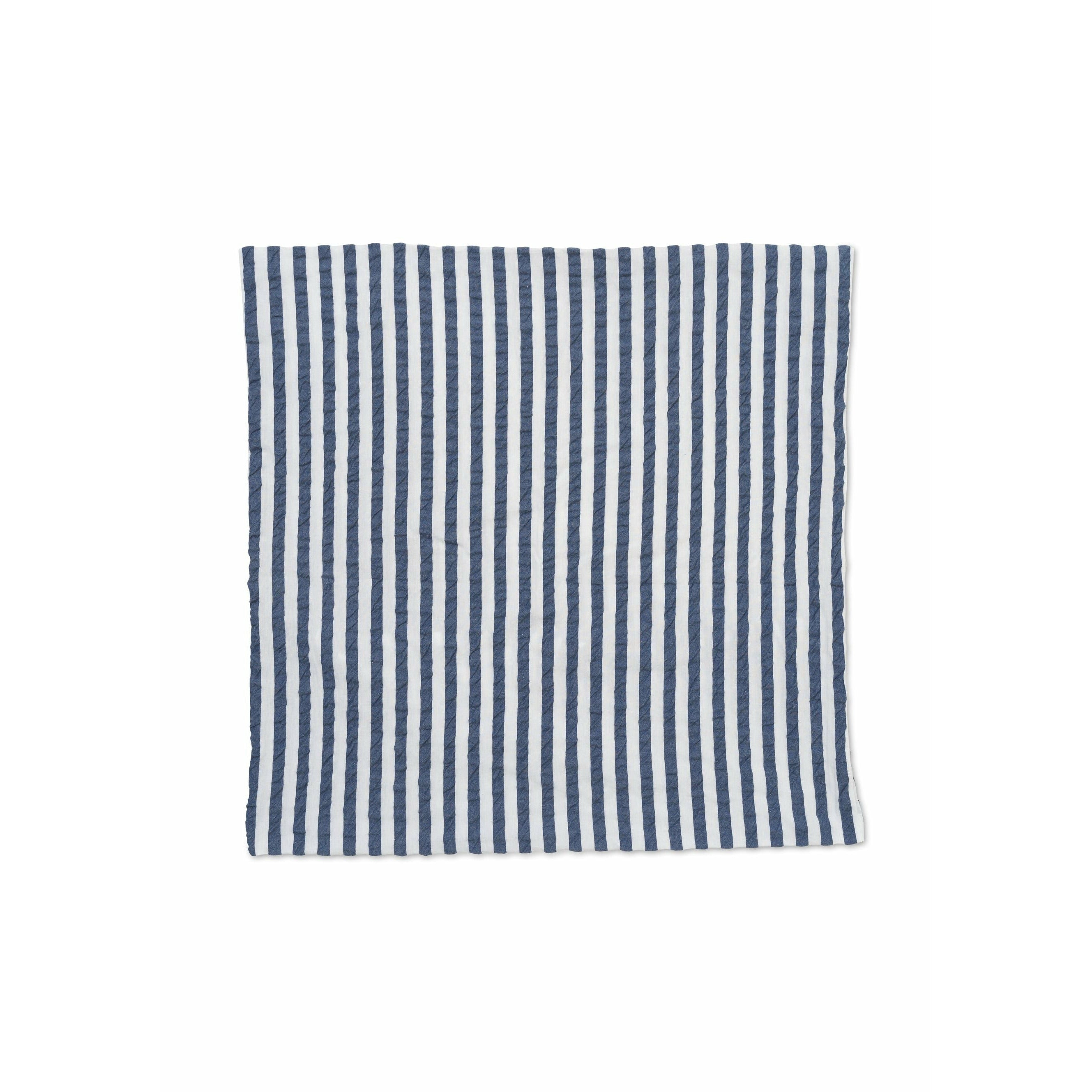 Juna Bæk & Bølge Lines Pillowcase 63x60 Cm, Dark Blue/White