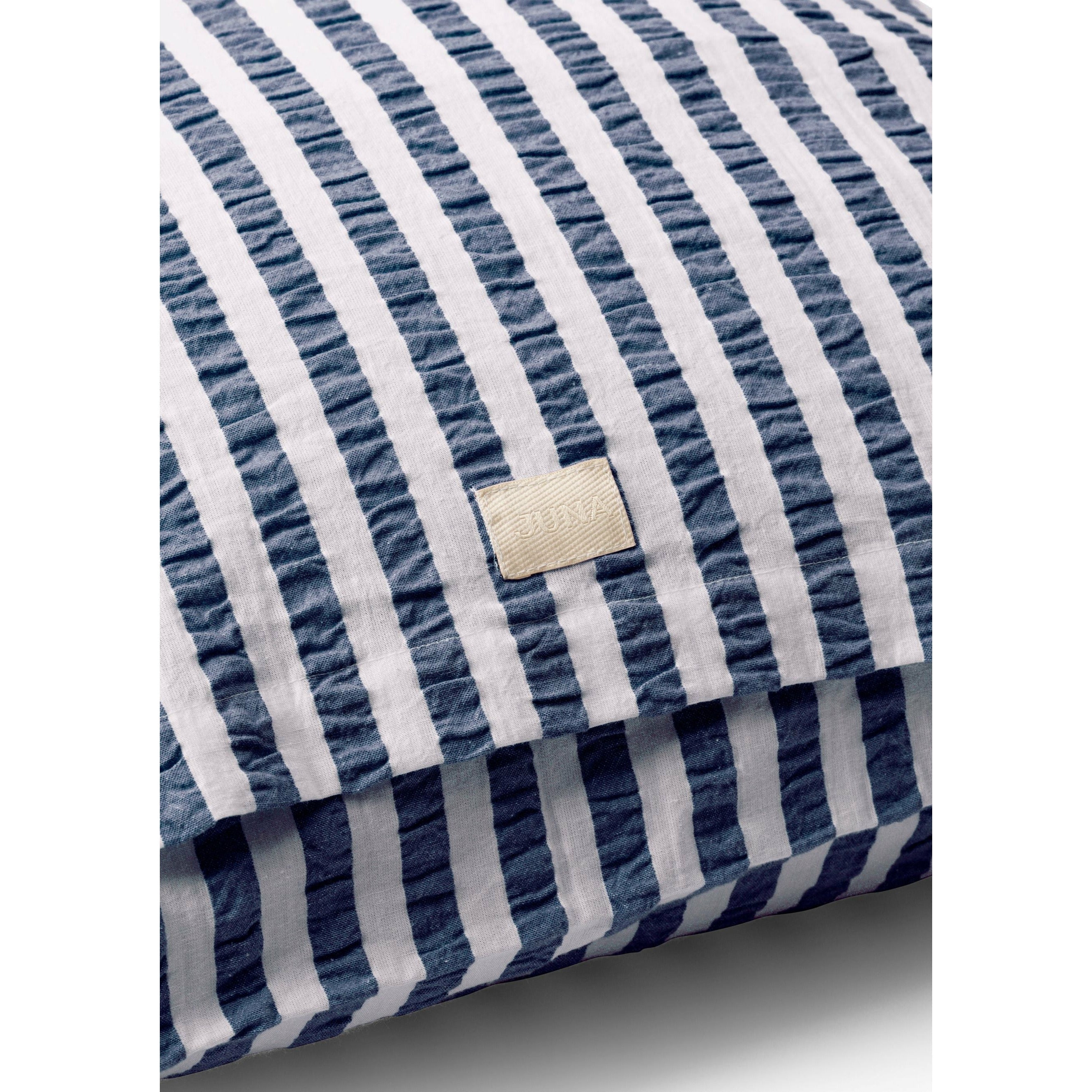 Juna Bæk & Bølge Lines Pillowcase 63x60 Cm, Dark Blue/White