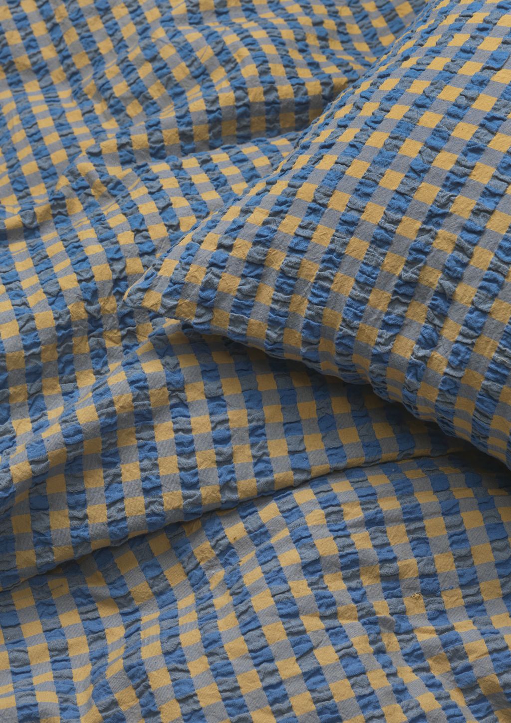 Juna Bæk&Bølge Bed Linen 140 X200 Cm, Blue/Ochre