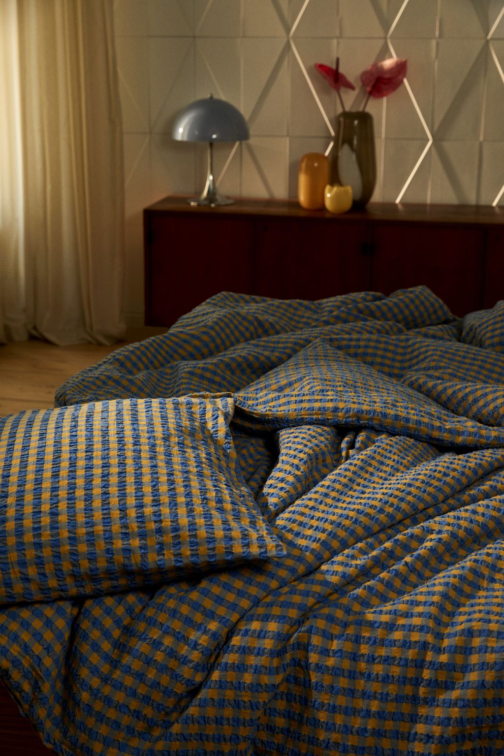 Juna Bæk&Bølge Bed Linen 140 X200 Cm, Blue/Ochre