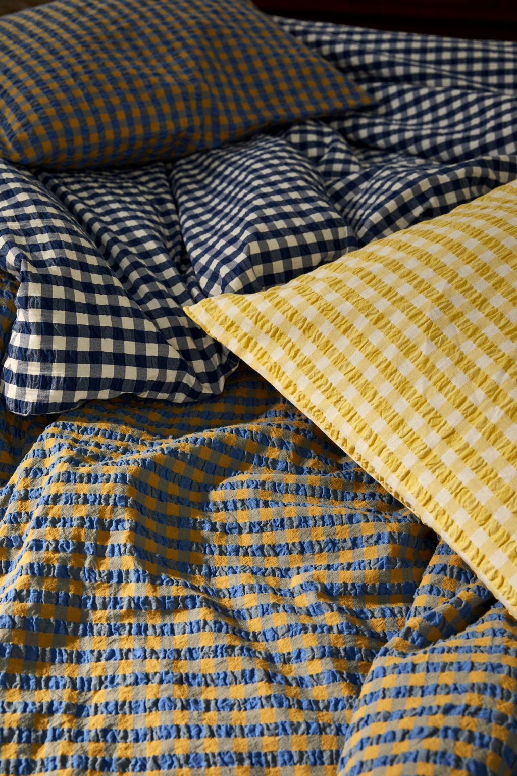 Juna Bæk&Bølge Bed Linen 140 X200 Cm, Blue/Ochre