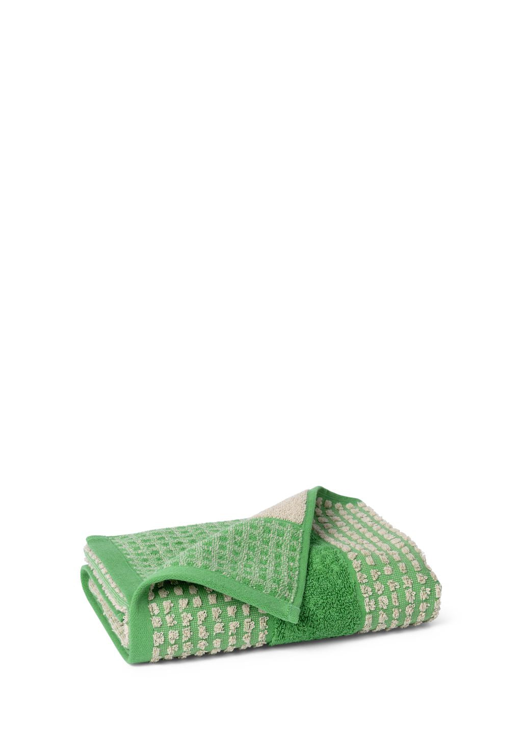 Juna Check Towel 50 X100 Cm, Green/Beige