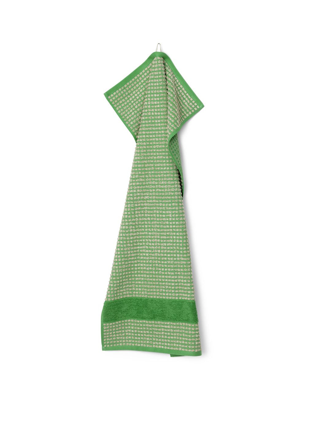 Juna Check Towel 50 X100 Cm, Green/Beige