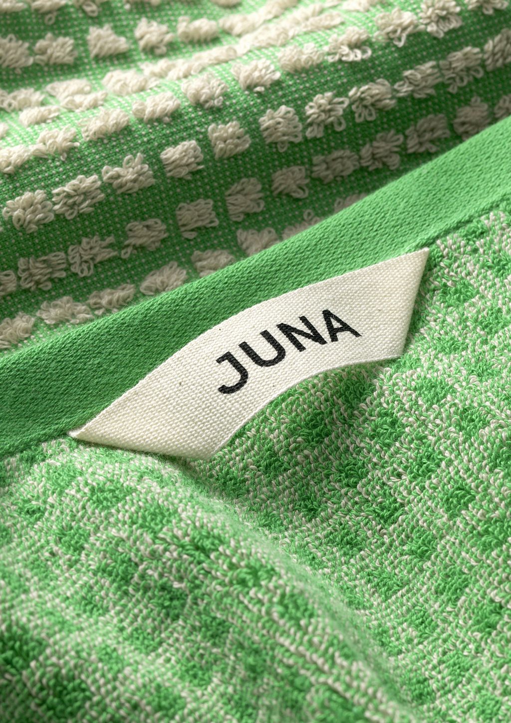 Juna Check Towel 50 X100 Cm, Green/Beige