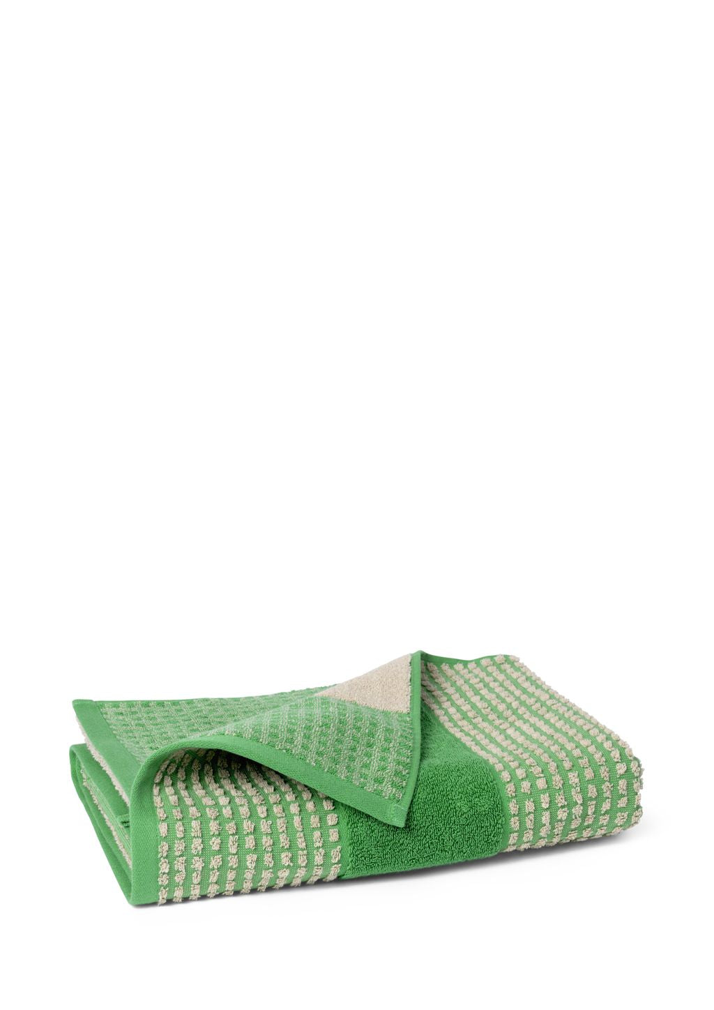 Juna Check Towel 70 X140 Cm, Green/Beige