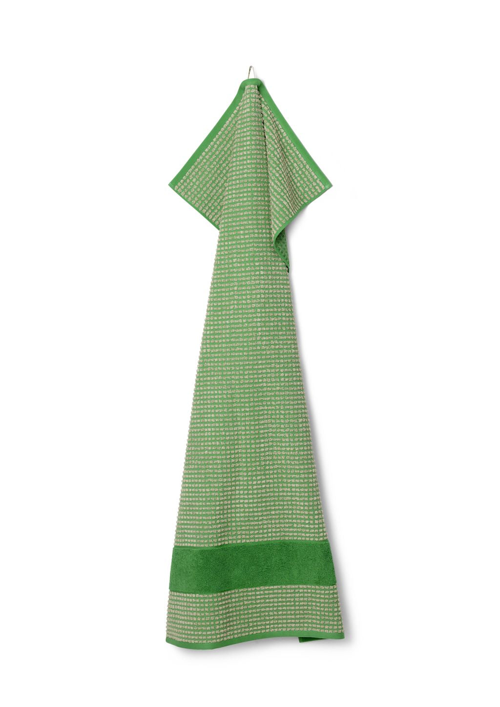 Juna Check Towel 70 X140 Cm, Green/Beige