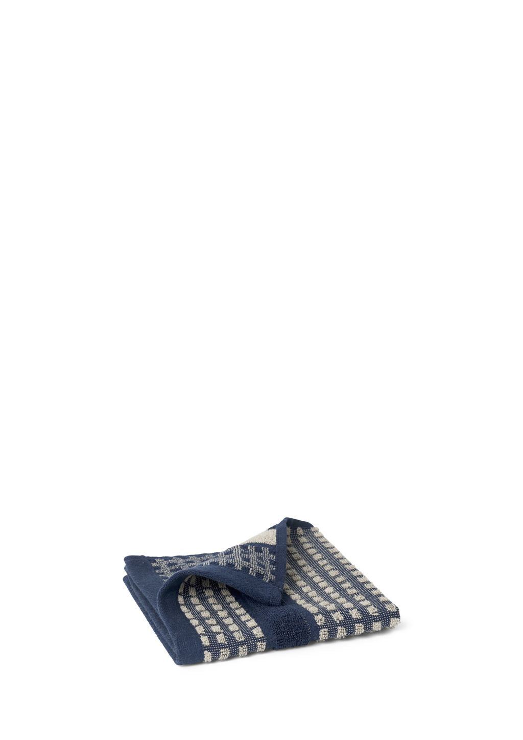 Juna Check Washcloth 30 X30 Cm, Dark Blue/Sand