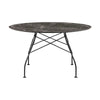 Kartell Glossy Table Round Marble, Matt Black/Brown Emperador