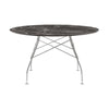 Kartell Glossy Table Round Marble, Chrome/Brown Emperador