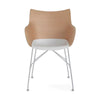 Kartell Q/Wood Armchair Basic Veneer, Light Wood/Chrome