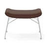 Kartell S/Wood Footrest Leather, Dark Wood/Chrome