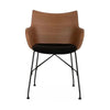 Kartell Q/Wood Armchair, Dark Wood/Black/Black