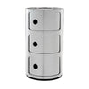 Kartell Componibili Metal Container 3 Elements, Chromed